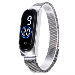 Relógio feminino elegante - tela sensível ao toque - digital - LED - com fivela magnética