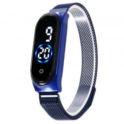 Relógio feminino elegante - tela sensível ao toque - digital - LED - com fivela magnética