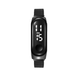 Relógio feminino elegante - tela sensível ao toque - digital - LED - com fivela magnética
