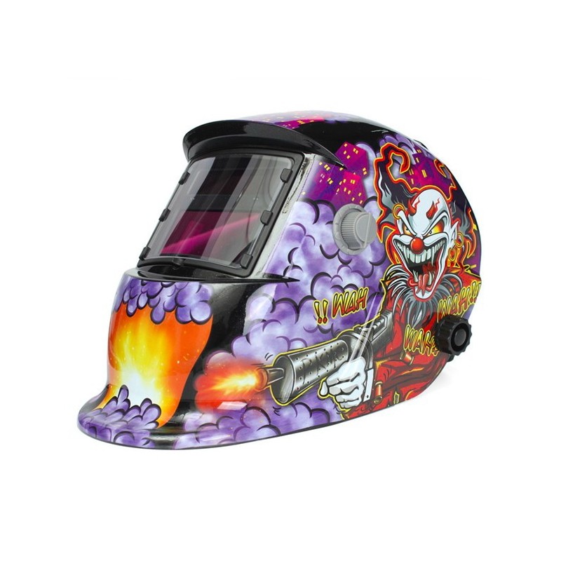 Auto darkening solar welding helmet - clownHelmets