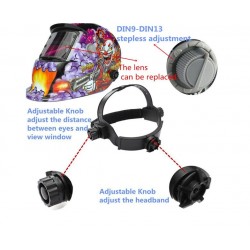 Auto darkening solar welding helmet - clownHelmets
