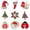 Fashionable Christmas brooches - with crystals - Santa Claus - snowflake - Christmas tree - hat - gloves
