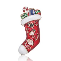 Fashionable Christmas brooches - with crystals - Santa Claus - snowflake - Christmas tree - hat - gloves