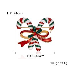 Fashionable Christmas brooches - with crystals - hat - socks - double candy cane