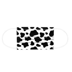 Protective face / mouth masks - disposable - 3-ply - milk cow - black white spots print - 50 pieces