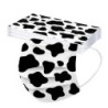 Protective face / mouth masks - disposable - 3-ply - milk cow - black white spots print - 50 pieces