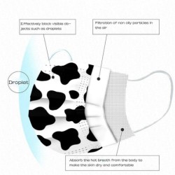 Protective face / mouth masks - disposable - 3-ply - milk cow - black white spots print - 50 pieces