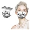 Protective face / mouth masks - disposable - 3-ply - for adults - black butterflies print - 50 pieces