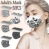 Protective face / mouth masks - disposable - 3-ply - for adults - black butterflies print - 50 pieces