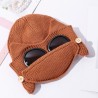 Warm winter knitted hat - with glasses - ears / mouth protection
