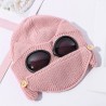 Warm winter knitted hat - with glasses - ears / mouth protection