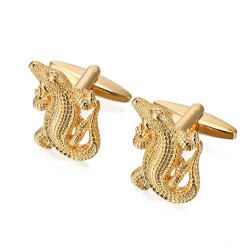 Copper cufflinks with alligator - crocodile