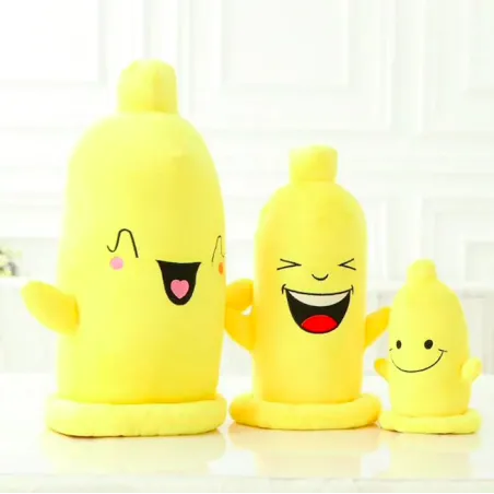Condom-shaped plush pillow - for adults