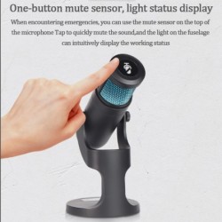 Condenser microphone - RGB - USB - with earphone jack - for Smartphones / laptops / gamingMicrophones