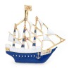 Enamel sailboat - elegant brooch