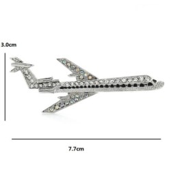 Sparkling big airbus / airplane - elegant broochBrooches