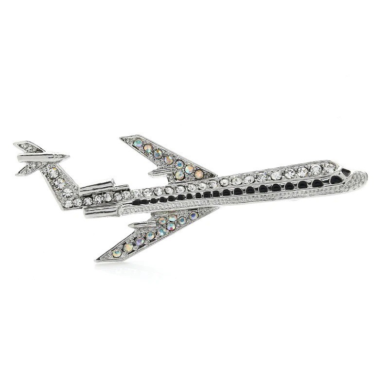 Sparkling big airbus / airplane - elegant broochBrooches