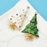 Snowing Christmas Tree - with rhinestones - elegant brooch