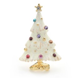 Snowing Christmas Tree - with rhinestones - elegant brooch