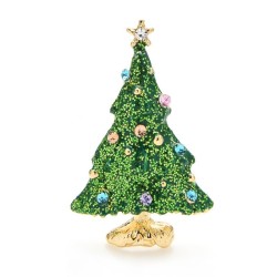 Snowing Christmas Tree - with rhinestones - elegant brooch