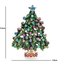 Green crystal Christmas tree - fashionable brooch