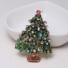Green crystal Christmas tree - fashionable brooch