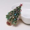 Green crystal Christmas tree - fashionable brooch