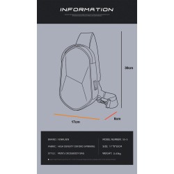 Fenruien - shoulder / crossbody bag - with USB charging port - waterproofBags