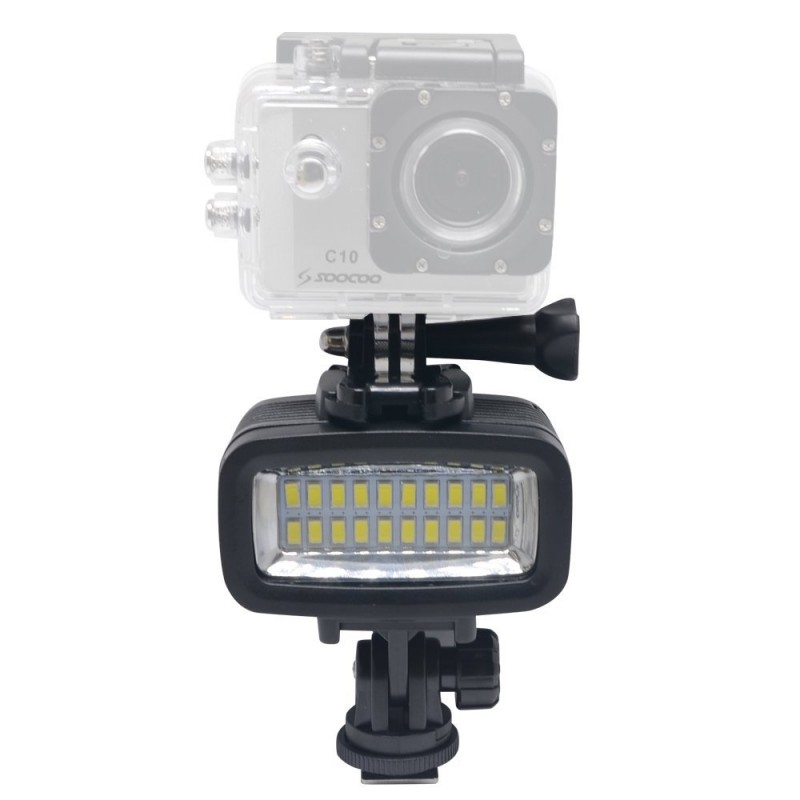 LED light for GoPro action camera - 40m water resistant - for diving & underwater