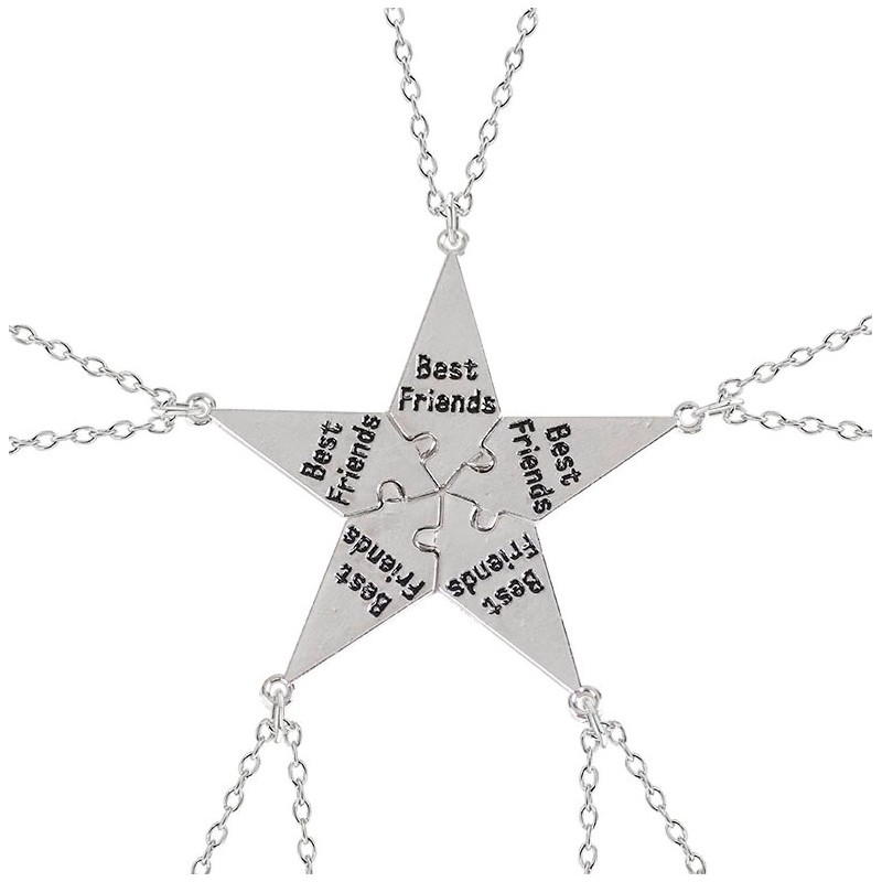 "Best Friends" - five-pointed star pendant with necklace - 3 - 8 pieces