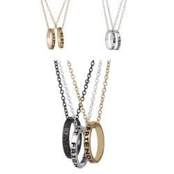 "Best Friends Forever" lettering circle pendant - three color necklaceNecklaces