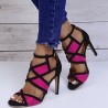 Sexy high heels - open toe - with ankle strap - crossed straps designHigh heels
