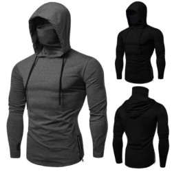 Men's long sleeve hoodie - with face coverHoodies & Sweatshirt