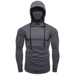 Men's long sleeve hoodie - with face cover