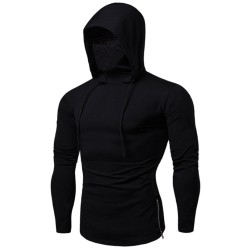 Men's long sleeve hoodie - with face cover