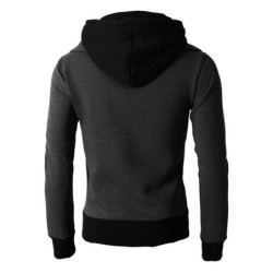 Fashionable men's hoodie - with turtleneck - long sleeves / pockets / zippersHoodies & Sweatshirt