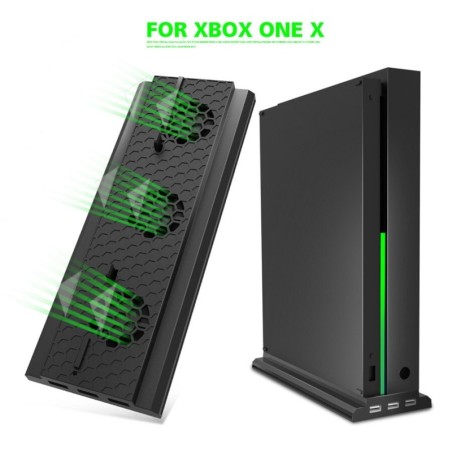 OIVO - vertical stand - holder - external cooler fan - 3 USB ports - for Xbox One X game consoleXbox One