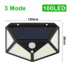 Outdoor / garden solar light - lamp - waterproof - motion sensor - 3-modes - 100 LED