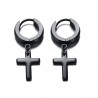 Earrings with cross - unisex - stainless steelEarrings