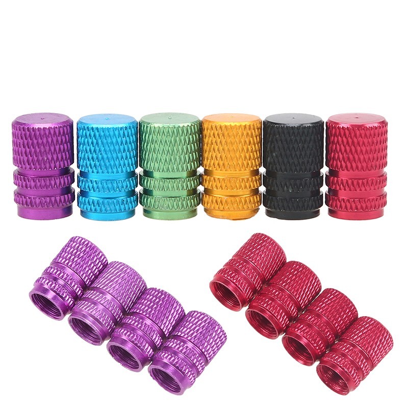 Universal aluminum car tyre air valve caps - 4 pieces