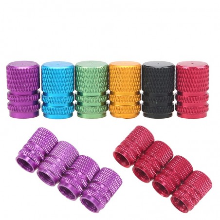 Universal aluminum car tyre air valve caps - 4 pieces