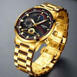 NIBOSI - luxurious men's watch - waterproof - Quartz - stainless steel