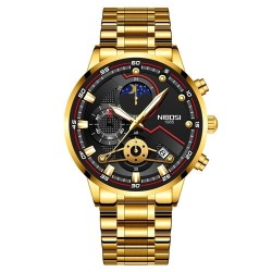 NIBOSI - luxurious men's watch - waterproof - Quartz - stainless steel