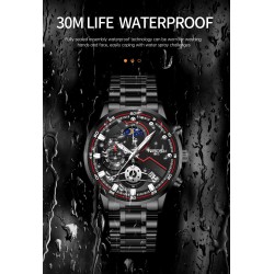 NIBOSI - luxurious men's watch - waterproof - Quartz - stainless steel