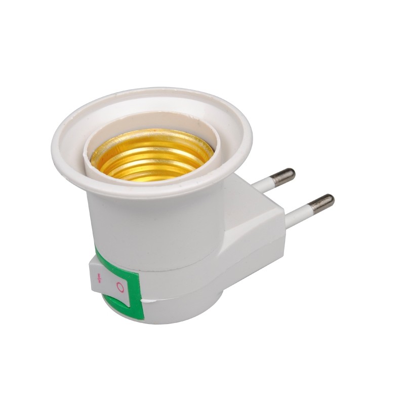 E27 light base socket - EU plug with built-in switchLighting fittings