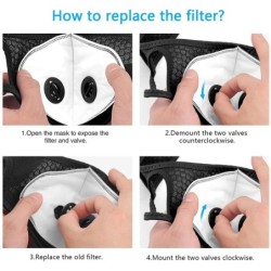 Face / mouth protection mask - antibacterial - with activated carbon filters PM 2.5