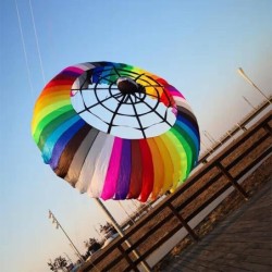 Colorful rainbow with spider - large kite - 2.5m