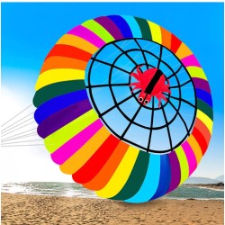 Colorful rainbow with spider - large kite - 2.5m