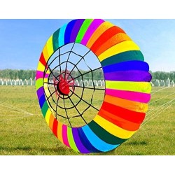 Colorful rainbow with spider - large kite - 2.5m