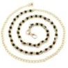 Fashionable metal belt - long thin chain - with colorful beads - adjustable